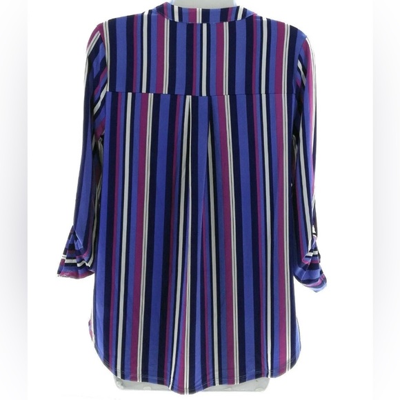 Fyve Women’s Multi Color Stripe Casual Top - Picture 3 of 3